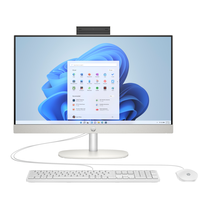 PC HP AIO 23.8' FHD N100 8G 256 SSD W11H BRANCO