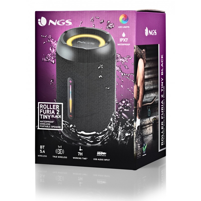 COLUNA NGS PORTÁTIL ROLLERFURIA2 20W BT LED PRETO - Image 3