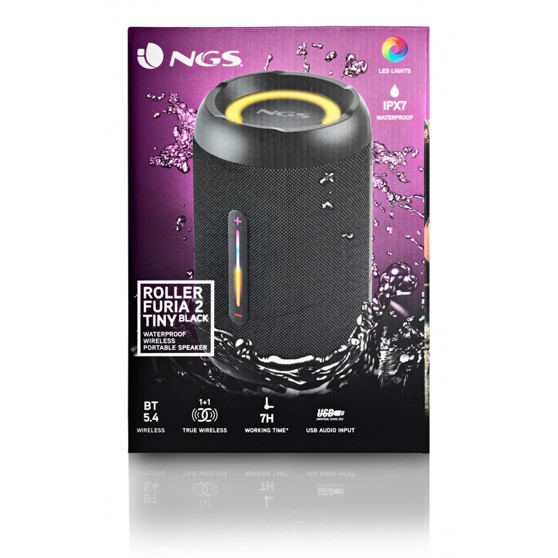 COLUNA NGS PORTÁTIL ROLLERFURIA2 20W BT LED PRETO - Image 2